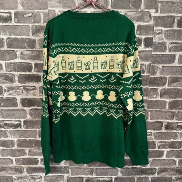 NWT Jameson Whiskey The Merry Duo Christmas sweater green printed acrylic - Picture 11 of 12